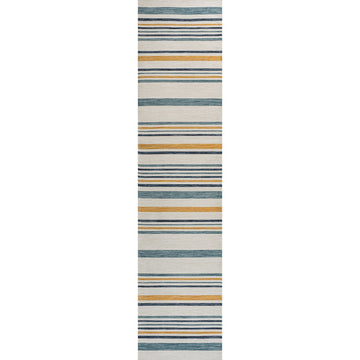 Janus Classic Coastal Ticking Stripe Reversible Machine-Washable Indoor/Outdoor Area Rug
